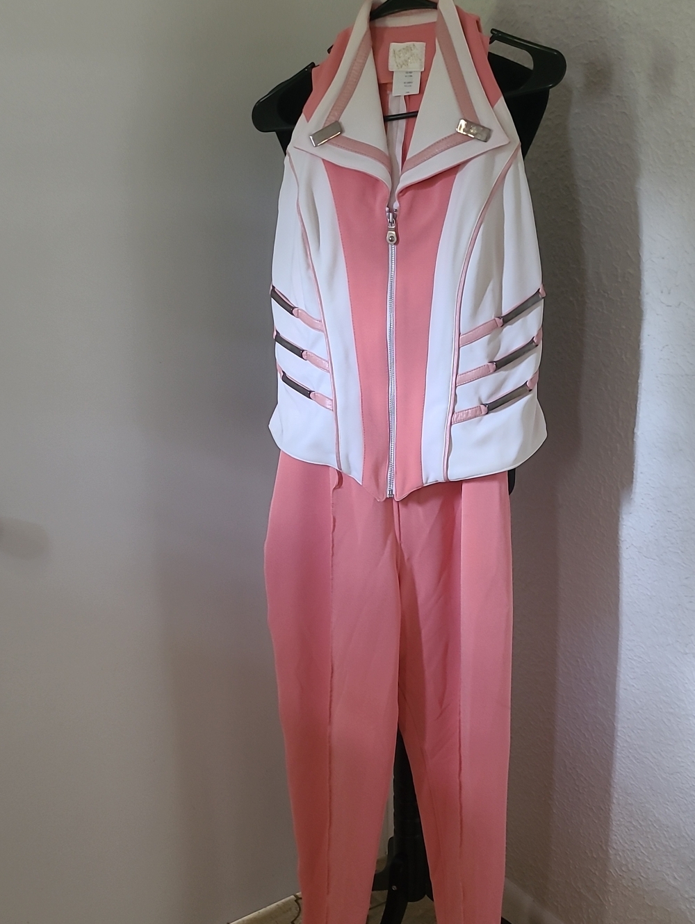 Vintage Andrea 2 piece sleeveless Jumpsuit with sleeveless jacket
